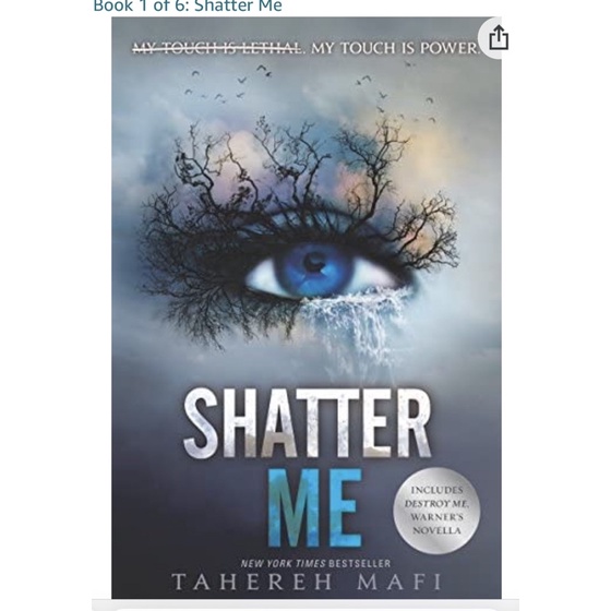 Shatter Me book by Tahereh Mafi. Tiktok Made Me Buy It. Booktok, Bookstagram, buku viral