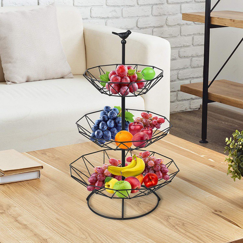 Countertop Fruit Basket Holder Decorative Tabletop Stand Perfect