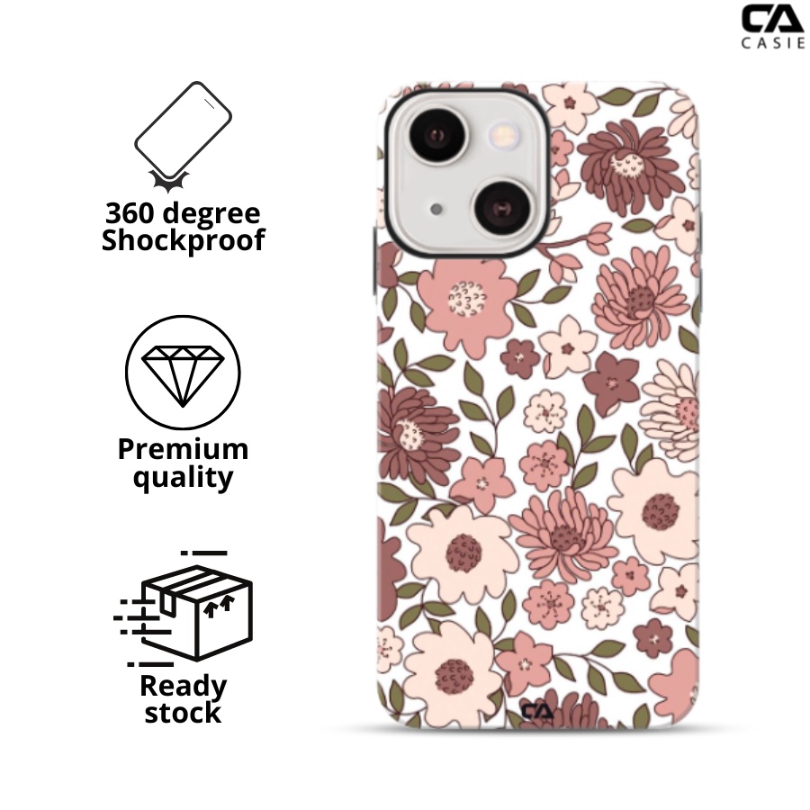 iPhone X till 15 Series | CASIE TITAN Phone Case | Shockproof Case | 6 Month Exchange Warranty | Floral | Autumn