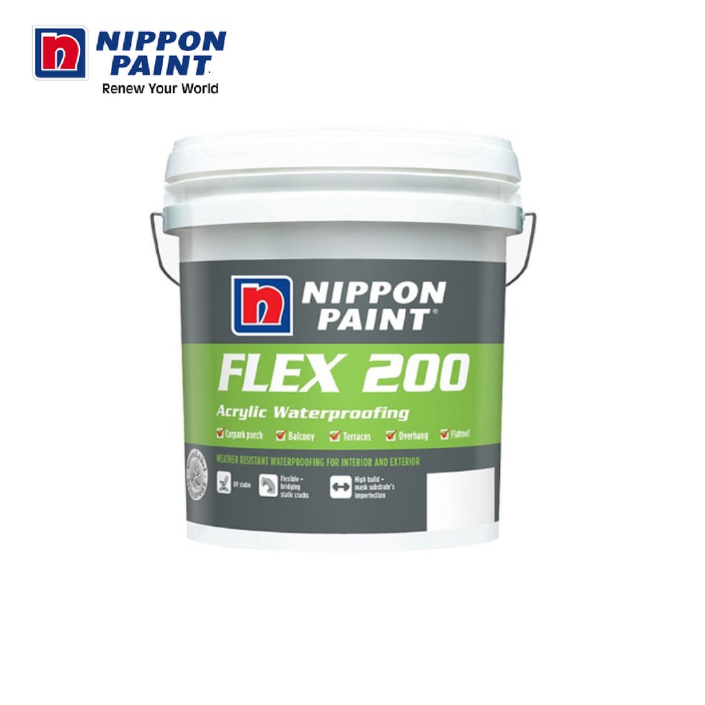 Nippon Paint Flex 200 Arcylic Waterproofing 5kg Shopee Malaysia