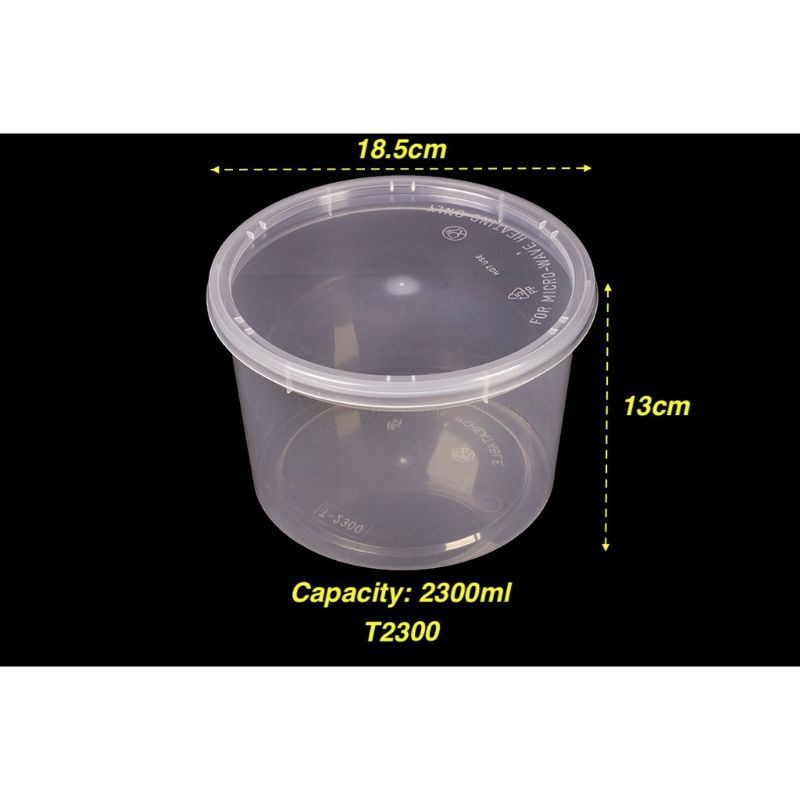 Large Round Plastic Food Container With Lid / Bekas Plastik Bulat Saiz ...