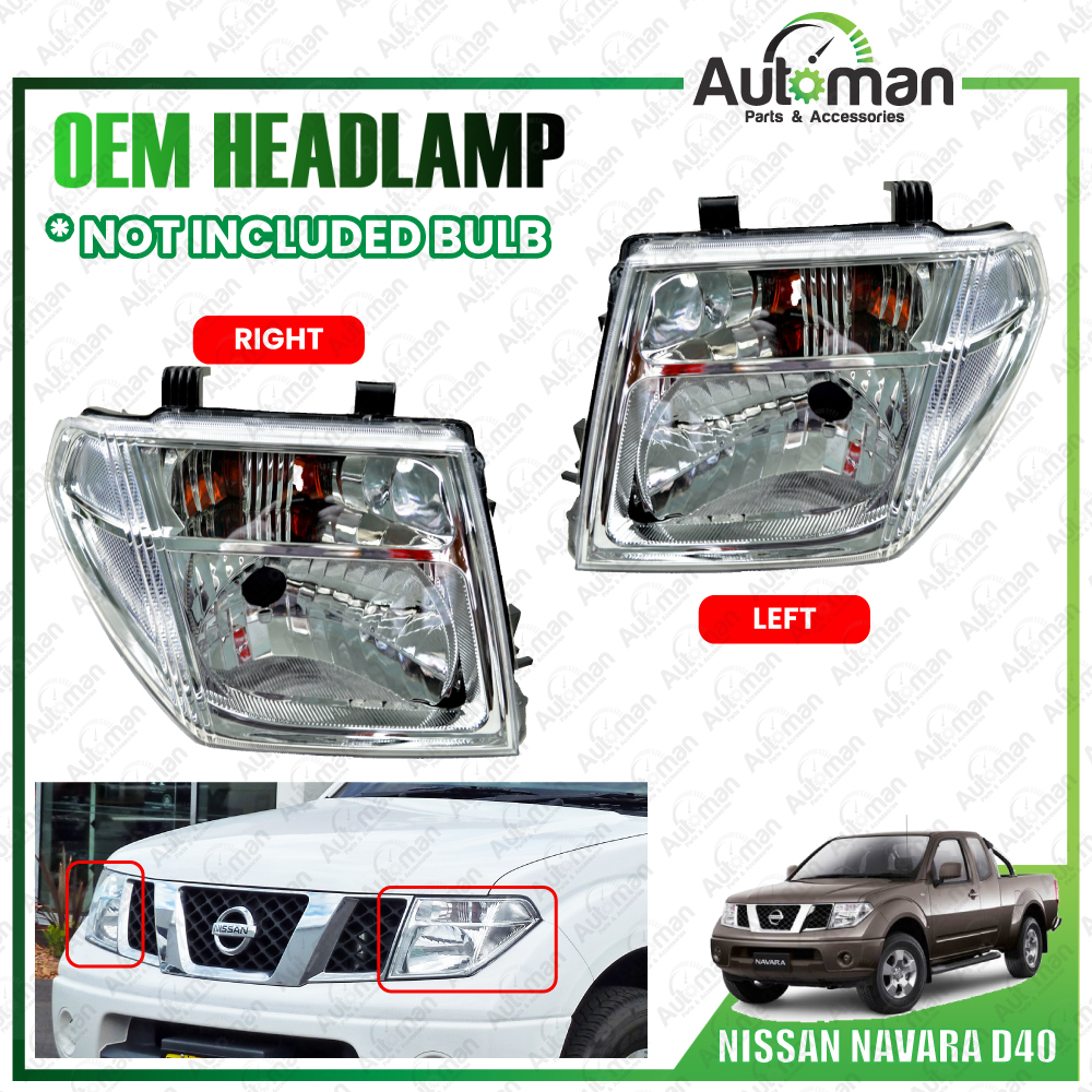 Nissan Navara D40 2005 2013 Front Headlamp Head Lamp Light (No Bulb