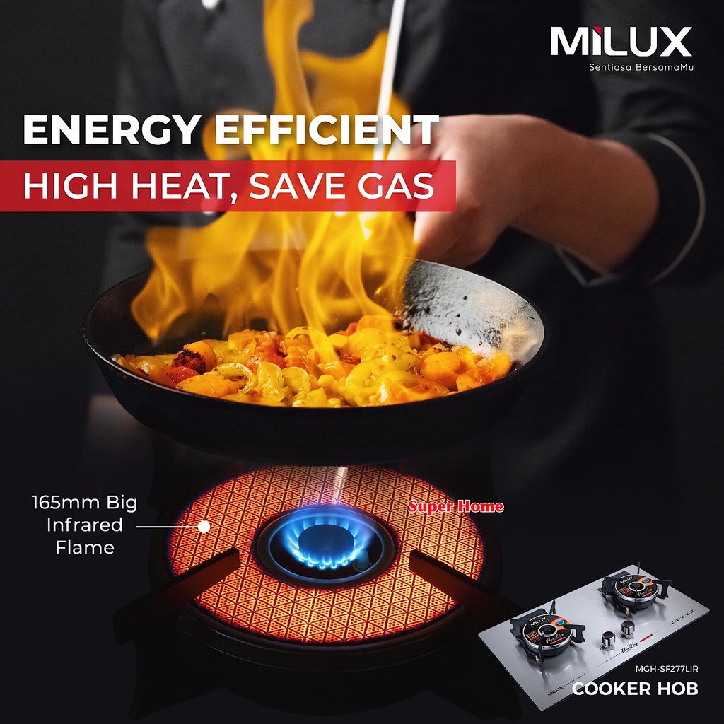 Milux Builtin Hob MGHSF277LIR Flexible FlipUp Infrared Stainless