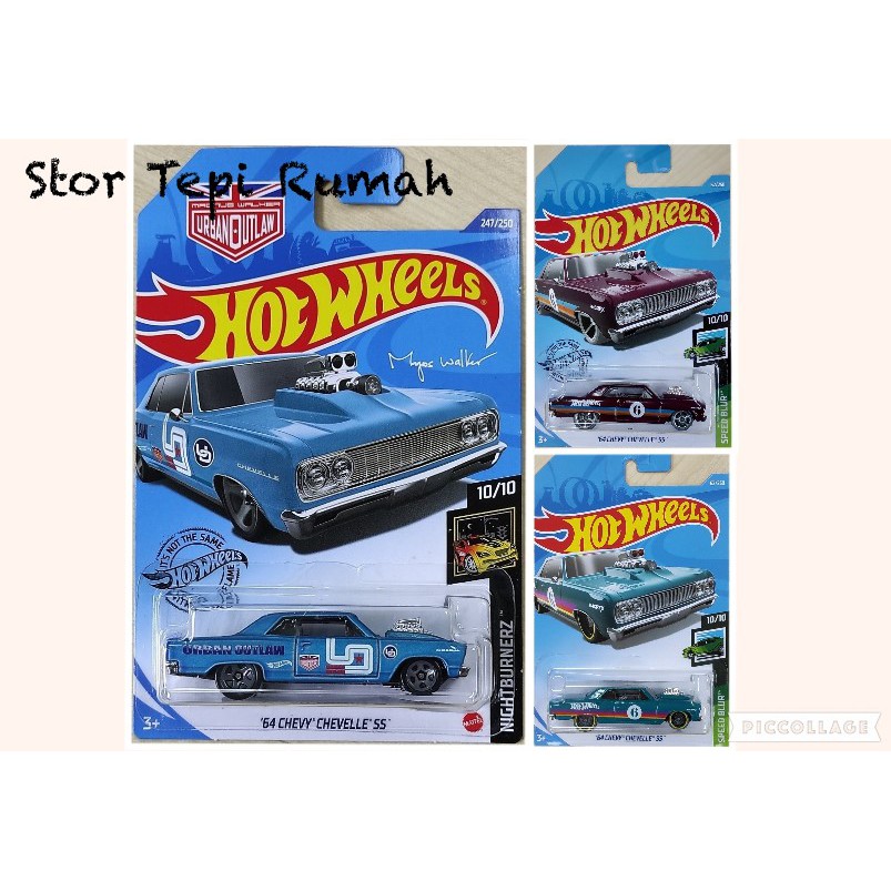 Short Card Hot Wheels '64 Chevy Chevelle SS Night Burnerz 10/10 2020 247/250 