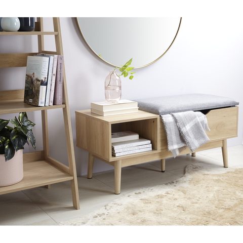 Oak Look Storage Bench KMART | Shopee Malaysia