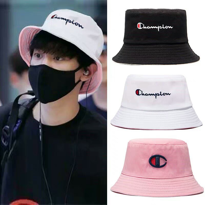 pink champion bucket hat