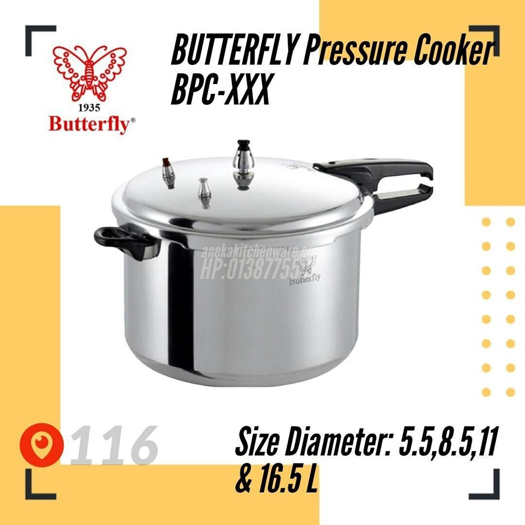 BUTTERFLY Pressure Cooker BPC-XXX 5.5L,8.5L,11L & 16.5L