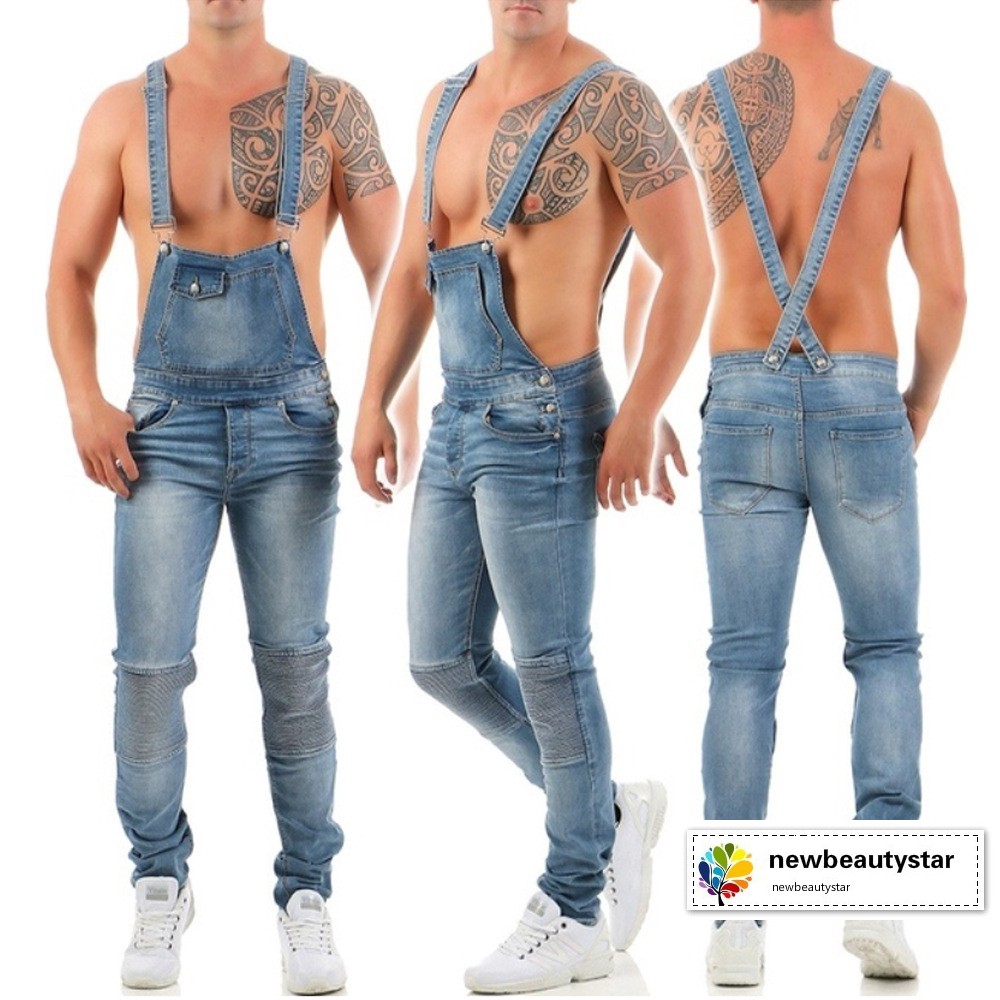 mens distressed overalls