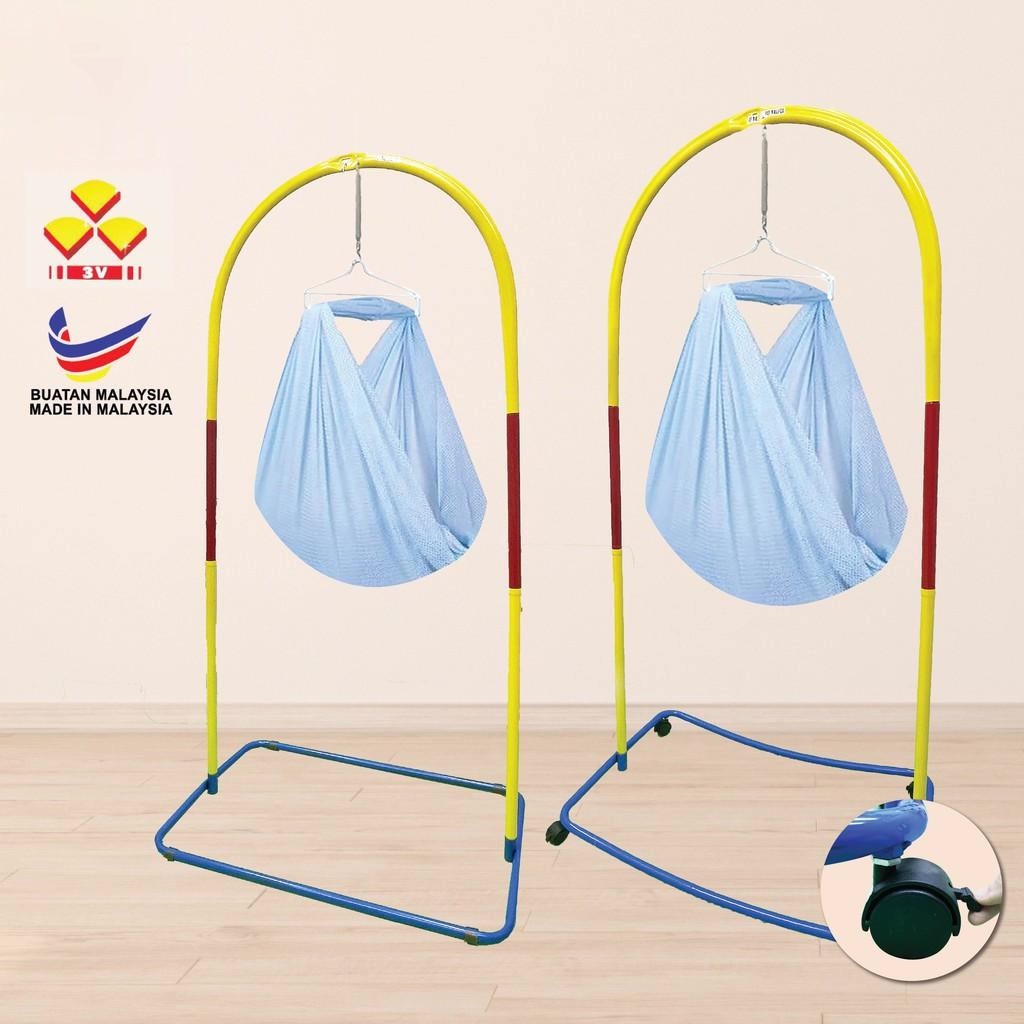4IN1 3V Baby Spring Cot Stand/ Buaian Bayi/ Baby Cradle Swing/ Buai