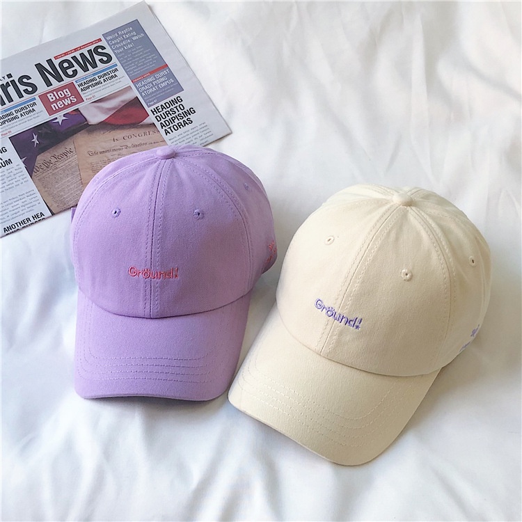 READY STOCK Korean Letter Embroidery Baseball Cap Women Sunscreen Hat Caps C03