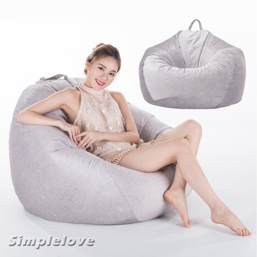 Velvet Bean Bag Sofa Chair Cover Slipcover Replacement Kids