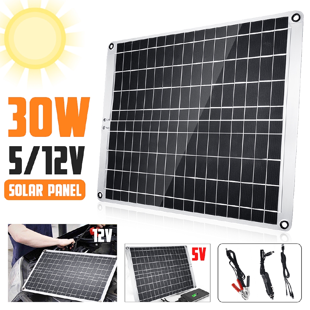 30w 12v Portable Solar Panel Usb Monocrystalline Silicon Solar