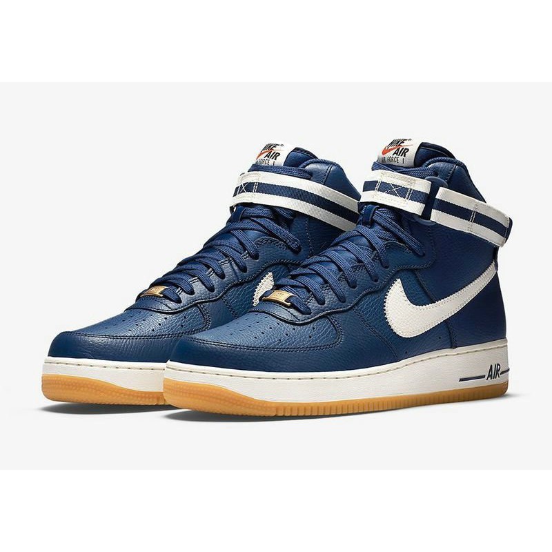 navy blue and yellow air force ones