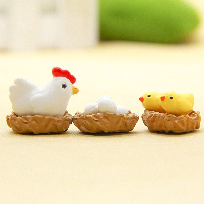 Must Have home supplies Figurines Cute Mini Chick\/egg\/coop Chicken Family Garden Miniatures Reliable - Image 2