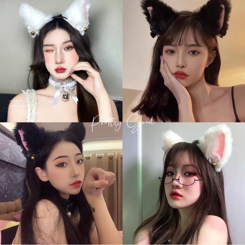 Cosplay Party Cat Fox Long Fur Ears Lovely Bell Costume Headband Hair  Accessory Cat Ear headBand猫耳朵发箍tiktok | Shopee Malaysia