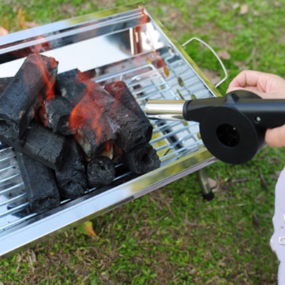 outdoor bbq hand crank powered fan air blower for picnic barbecue fire~R/_T