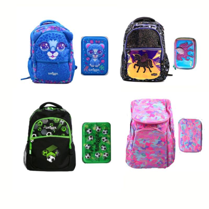 Smiggle School Backpack and pencil case pencil box for Primary Children