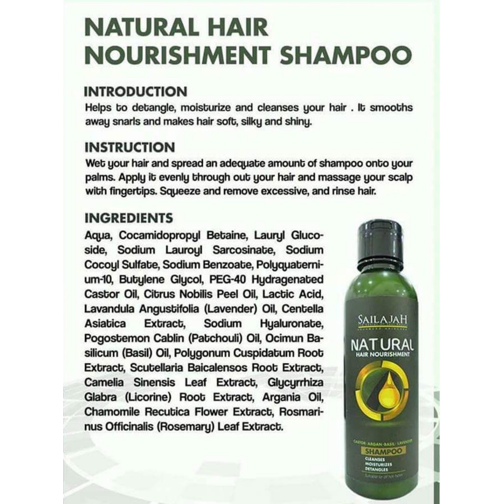 Sailajah Natural Hair Nourishment Sampoo Shopee Malaysia