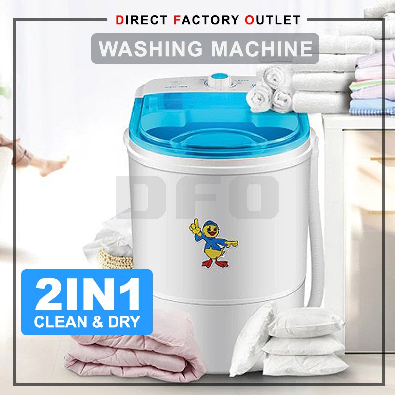 DFO Mini Washing Machine Single Barrel 2in1 Clean And Dry Portable