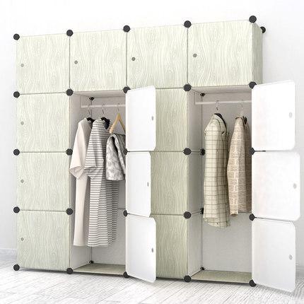 Diy Receives Large Wardrobe Fatty Wooden Combination Wardrobe