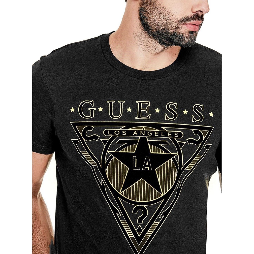 black and gold guess shirt