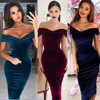 off shoulder midi dress formal
