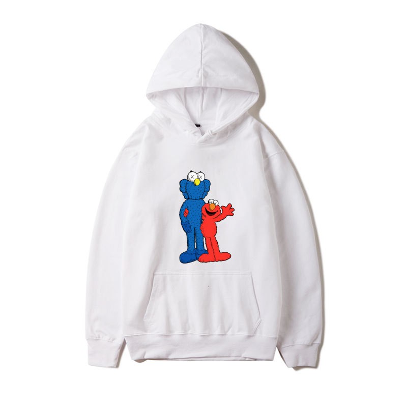 women kaws x sesame street hooded sweatshirt