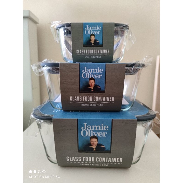 Jamie Oliver Glass Food Container (Rectangle) (New) (1Set) Shopee
