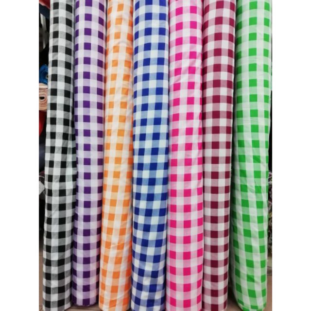 Fabric Kain Cotton Corak  Checker Kotak  kotak  Abstrak 