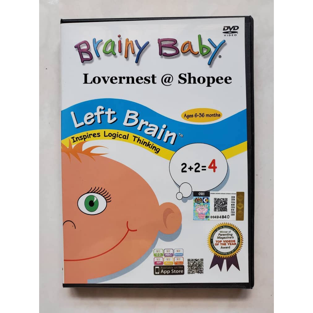 Brainy Baby DVD Left Brain Inspires Logical Thinking Age 6-36 Months ...