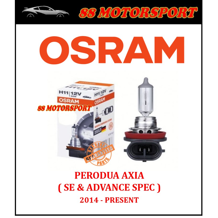 Original Osram Perodua Axia SE advance Spec Headlamp HeadLight Light