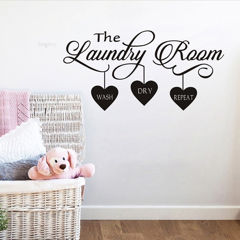 Removable Laundry Today Quote Home Laundry Room Vinyl Wall Sticker Art Decal US