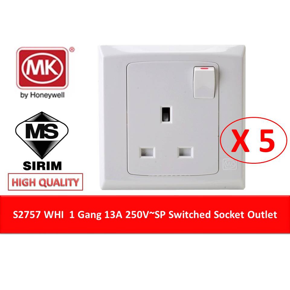 MK S2757 Single Switch Socket @5pcs 