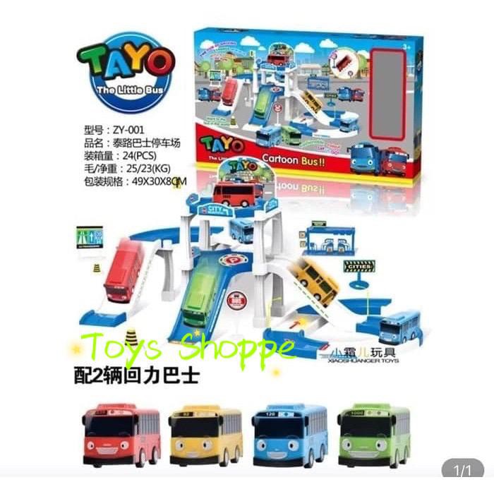 tayo bus parking lot playset