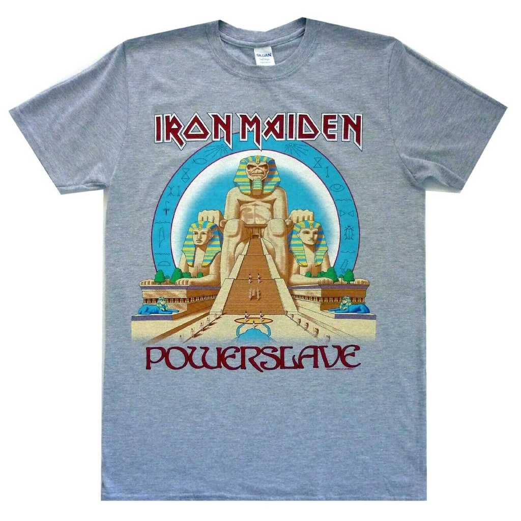 Gildan - Details about Iron Maiden Powerslave Grey Shirt S-XXL Metal Band T- Shirt Official Tshirt New |