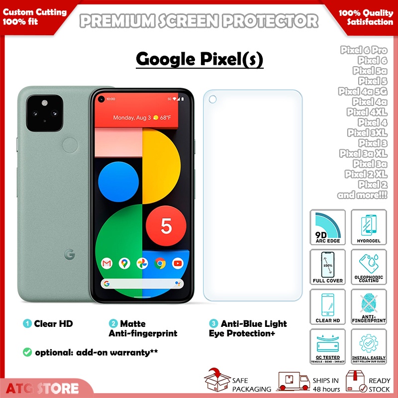 GOOGLE PIXEL Screen Protector Hydrogel Film Matte/Clear/Anti-Bluelight Full Cover AVANZ Pixel 9 8 7 6 Pro 5a 5 4a 4 3 XL