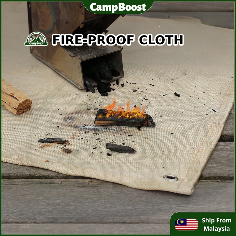 CampBoost Camping BBQ Fireproof Cloth Fiberglass Fire Blanket Mat Resistant Flame Retardant Kain Kalis Api