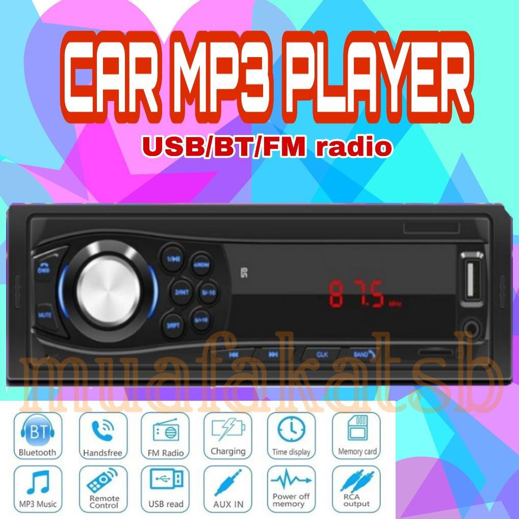 New Bluetooth MP3 Player 1 Din Car InDash Stereo Audio FM Bluetooth