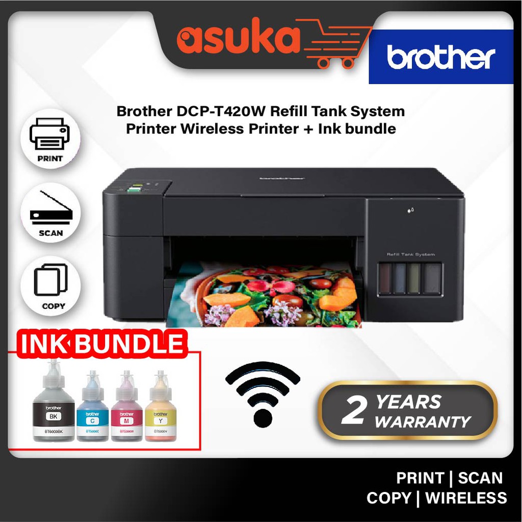 Brother DCP-T420W / T420W Refill Tank System Printer -Print Scan Copy ...