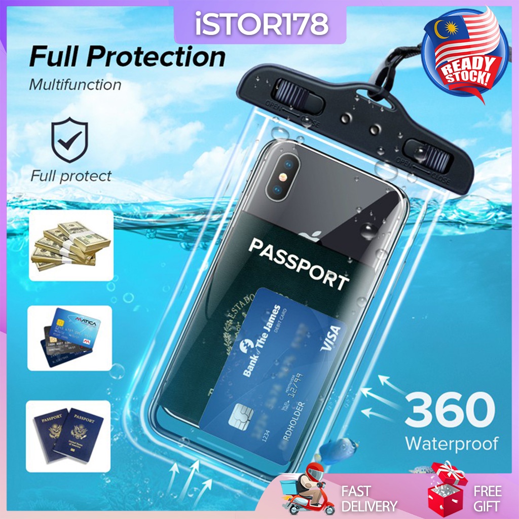 UNDERWATER WATERPROOF PHONE BAG/ UNIVERSAL PVC PHONE COVER/ BEG KALIS AIR/ HANDPHONE POUCH 手机防水袋 ISTOR178