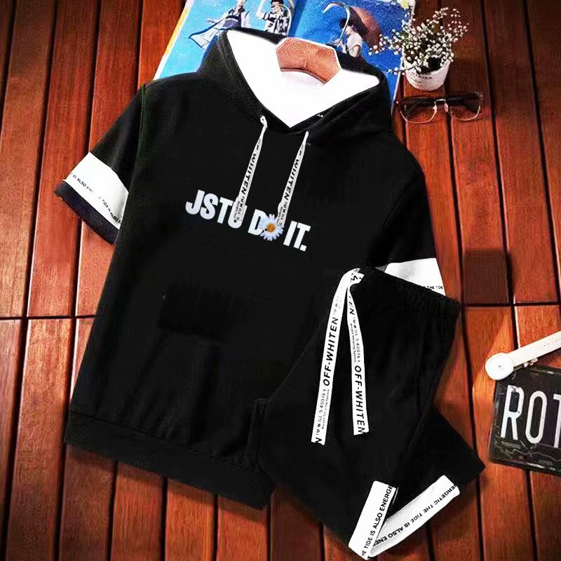 men's short sleeve hoodie fashion