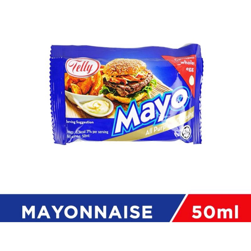 TELLY All Purpose Mayo Mayonnaise Sachet 50ml Shopee Malaysia