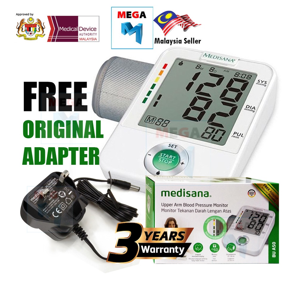 Huiswerk maken emotioneel Puur Medisana BU A50 Automatic Digital LCD Monitor Arm Blood Pressure Monitor BP  Cuff Measuring Instrument Home Machine | Shopee Malaysia
