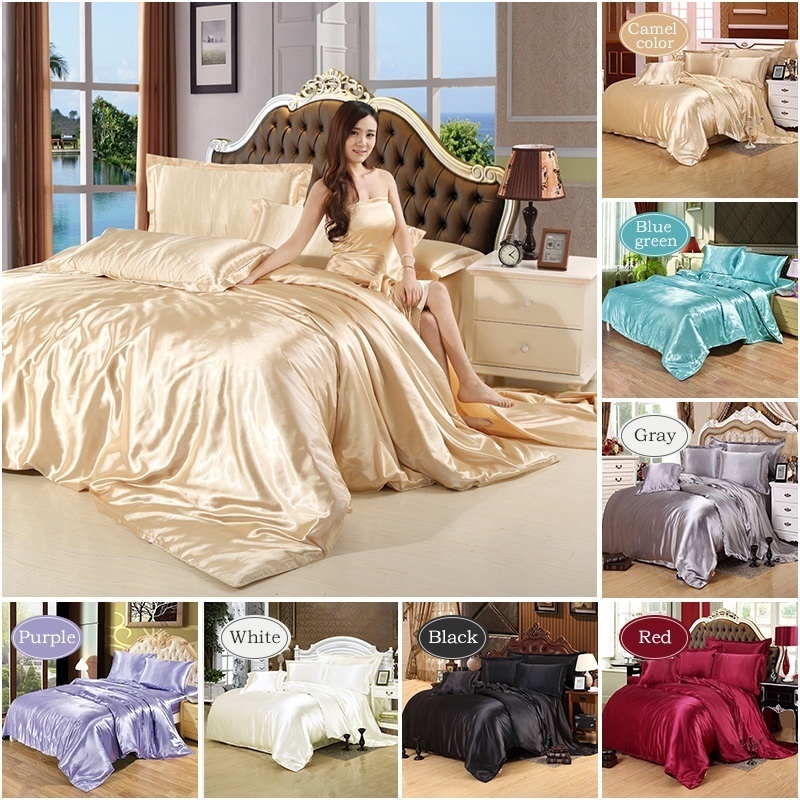 Household King Size 2 3pcs Popular Silk Damask Bed Linen Duvet