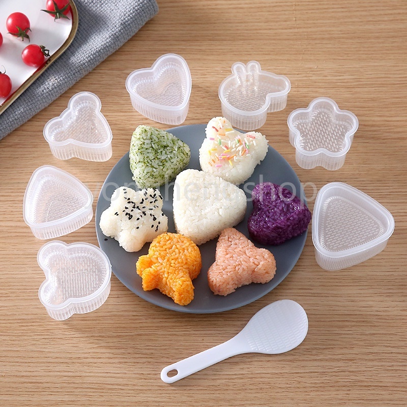 Cute Cartoon DIY Sushi Bento Mould Japanese Onigiri Sushi Mold Non Stick Rice Ball Maker Bento Tool Kitchen Gadgets