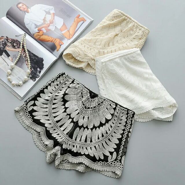 plus size white lace pants