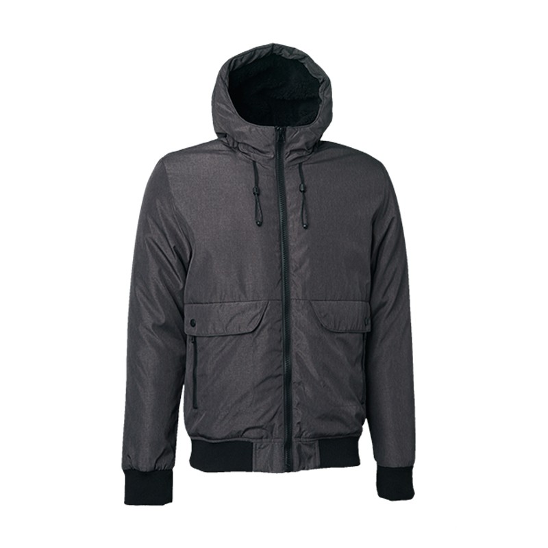 UNIVERSAL TRAVELLER BOMBER PADDED JACKET WITH HOOD-PJ8003-CHARCOAL GREY ...