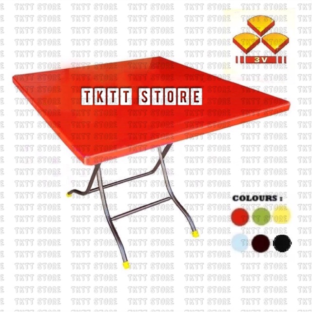 TKTT 3V 3x3 Feet Plastic Foldable Table Portable Table 