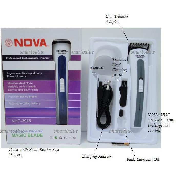 Nova Nhc 3915 Hair Trimmer Clipper For Men Shopee Malaysia