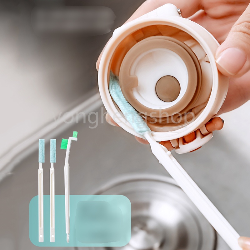 3pcs/set Bottle Cleaning Brushes Long Handle Kitchen Wash Cup Brush Portable Narrow Gap Kettle Cleaning Brush